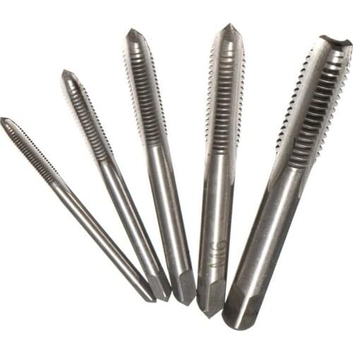 5PCS/Set HSS Hand Tap M3 M4 M5 M6 M8 Tap & Die Machine Spiral Point Straight Fluted Screw Thread Metric Plug Hand Tools