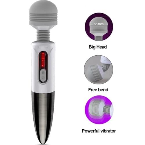 55mm Big Head Magic Wand Vibrator Powerful Personal Body Massager AV Stick Vibrator G-spot Stimulator Sex Toys For Woman