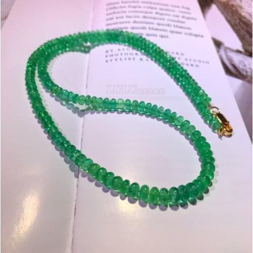 AAAAA Colombian emerald Emerald GREEN roundel 4-5.2mm necklace 40cm wholesale for women xmas gift