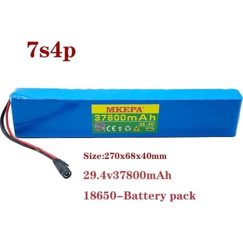New 7S4P 24V 27.8Ah electric bicycle motor ebike scooter li-ion battery pack 29.4v 18650 rechargeable batteries
