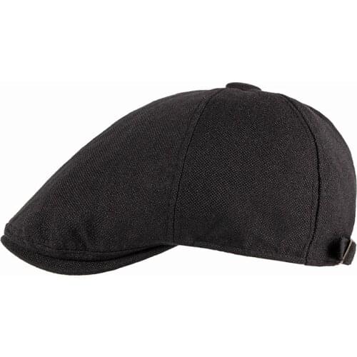 Spring Summer Beret Hats Men Linen Herringbone Flat Peaked Caps Women British Style Solid Duckbill Sun Cap Vintage Newsboy Hat