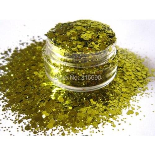 Lime green Solvent Resistant Glitter Mix Glitter Blend for Nail Polish Frankening Scrapbooking