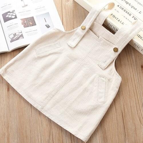 Kids Dresses for Girls Fashion Toddler Strap Dress Baby Corduroy Casual Suspender Dress Baby Clothes Baby Girl Christmas Dress