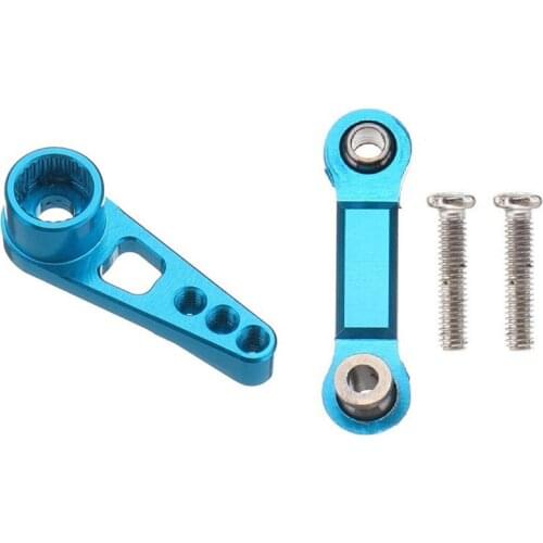 For WLtoys 1/18 RC Car K929 A959 A969 A979 K929 A959-B Upgrade Parts Metal 25T Steering Servo Horn Arm + Metal Servo Rudder Rod