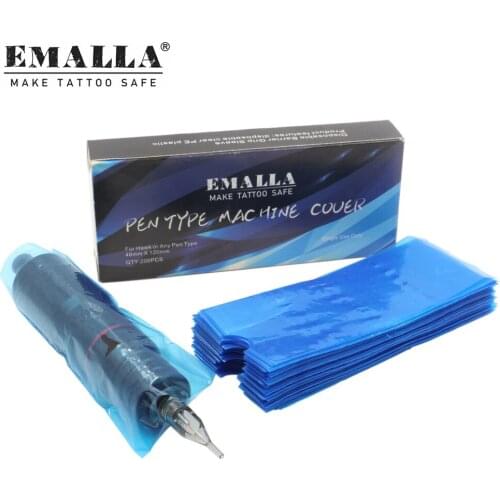 EMALLA 200Pcs/Box Portable Disposable Tattoo Bag Cover Sleeves For Tattoo Machine Pen Sleeves Tattoo Accessories Free Shipping