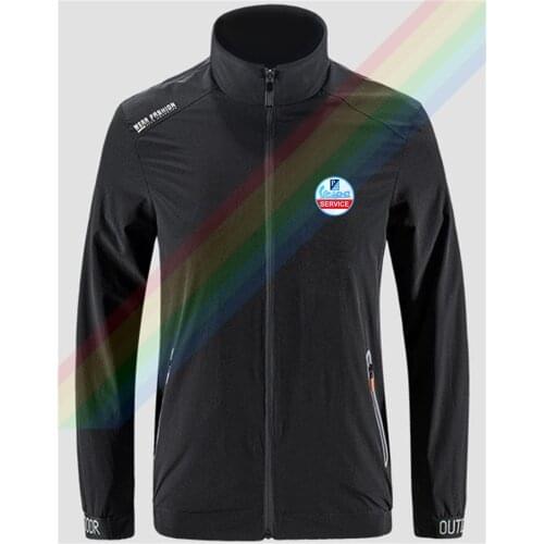 Vespa Classic Circular Logo Service Slim Sport Jacket Street Windbreaker Zipper Thin Jacket Mens Casual Front Printing Jacket