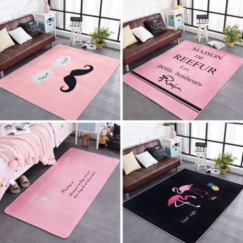 Pink series Carpets Nordic style Flamingo 3D Printed Carpet Living Room coffee table Indoor Rug Bedroom Rectangular Floor Mat