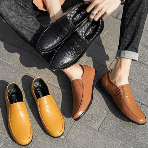 Big Size 38-45 Loafers New Arrival Seasons Shoes Men Handmade Comfortable Casual Men Driving Shoes Soft Breathable Flat Footwear