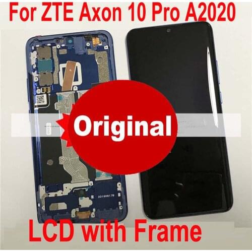 Original Best Glass Sensor For ZTE Axon 10 Pro A2020 4G 5G LCD Display Touch Screen Digitizer Assembly with Frame Phone Pantalla