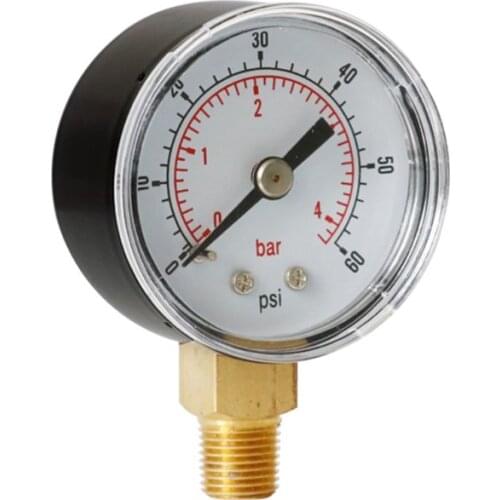 Pressure Gauge 40mm Dial 1/8\" BSPT Vertical 15,30,60.100,160 200, 300 PSI & Bar