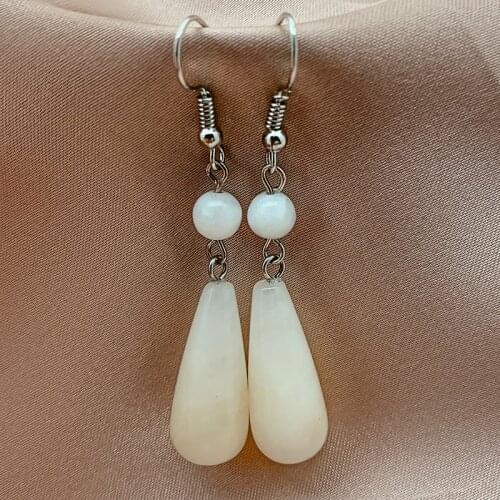 Fashion Natural Stone Dangle Earrings for Women Elegant Statement Jewelry Gifts Jade Tigereye Malachite Drop Earring Wholesale