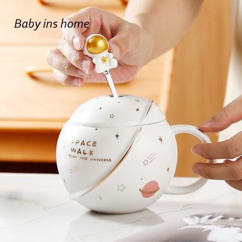 Ceramic Coffee Cup Set Ins Hot Selling Planet Ceramic Cup Lovely Astronaut Mug Astronaut Moon Landing Water Cup Milk Cup