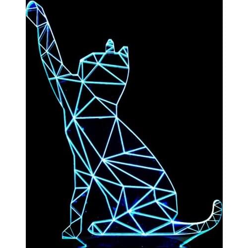 Creative Cat 3d Lamp Usb Night Lamp Manufacturer Direct Sales Lighting Table Lamp For Living Room 7 color change Desk Lamp
