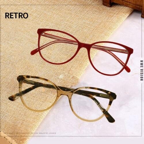 REAL Ultralight Vintage Acetate Eyewear Glasses Frame Brand Designer Glass Prescription Optical Glasses Man Computer Unisex