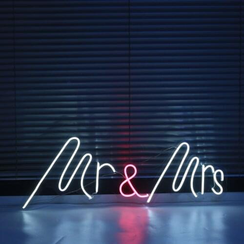 Custom Neon Sign Light Waterproof Flex Led Acrylic Wall Hanging Home Decoration Neon Bar Lights Neon Sign Mr&Mrs