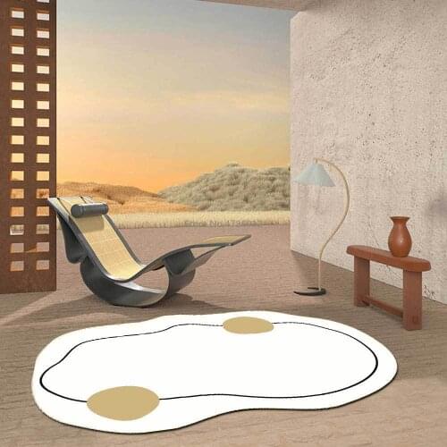 New Modern Minimalist Nordic Irregular Shaped White Imitation Cashmere Living Room Bedroom Bedside Carpet Floor Mats