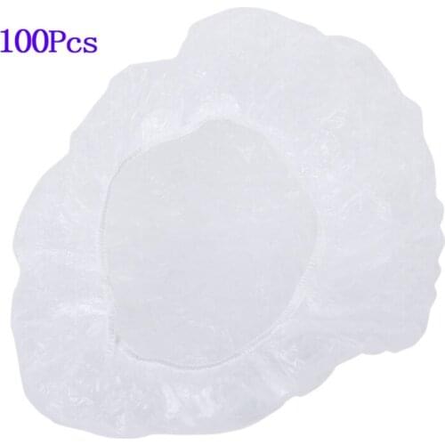 100pcs disposable and clear hair salon spa shower caps