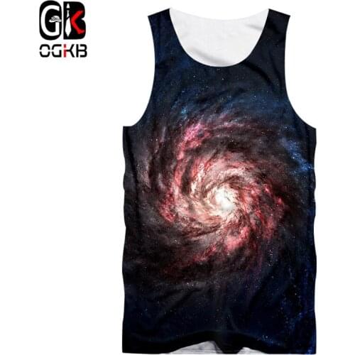 OGKB New Summer Tops Men/women 3d Paisley Vest Printed Galaxy Space Tank Top Man Bodybuilding Fitness Sleeveless Tee Shirts 5XL