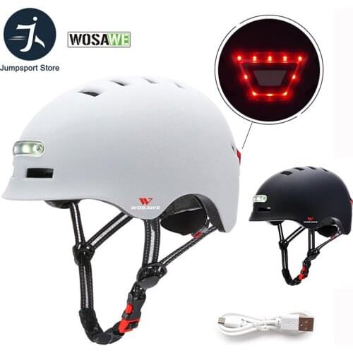 Motorcycle cycling Helmet Lighting Headlight Warning Taillight Flash USB Charging Electric Scooter Riding Skating Safety Helmet