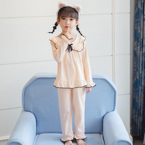 Toddler Girl Pajamas Long Sleeve Ruched Ruffles Flower Tops Long Pants Kids Baby Girls Children Casual Clothes 2pcs Pajama Sets