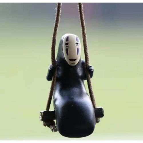 Cute Anime Car No Face Man Faceless Male Car Pendant Car Rearview Mirror Pendant Birthday Gift Auto Decoraction Accessories