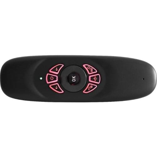 C120 2.4GHz Wireless Fly Air Mouse Russian English C120 Rechargeable Keyboard gyroscope remote controller For android TV BOX