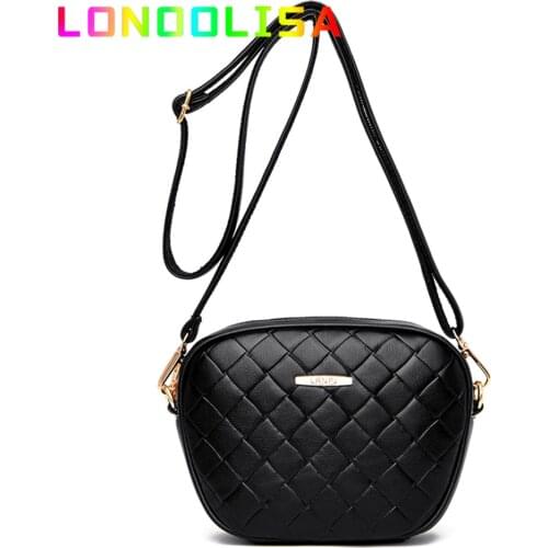 Rhombic Small Round Female Bag Lozenge Shoulder Crossbody Ladies Sac Women Leather Handbag Luxury Designer Clutch Handle Wallet