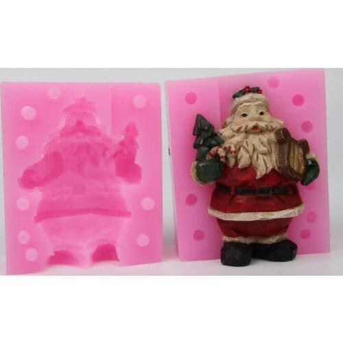 3D santa Christmas Silicone molds soap mold silicone soap molds silica gel die 3D santa Christma Aroma stone moulds candle mould