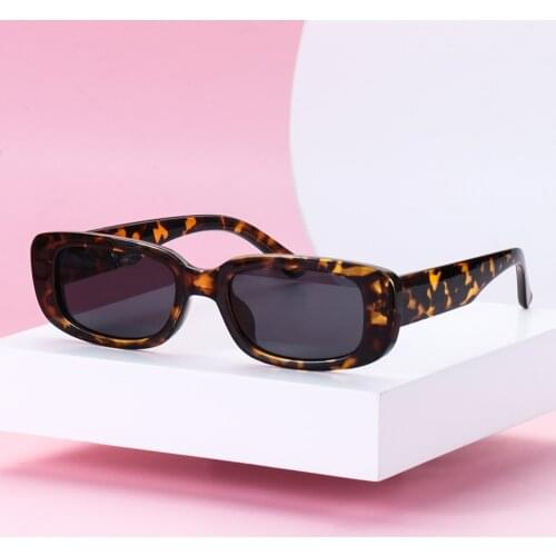 Travel Retro Fashion Women Men Hiking Sunglasses Chic Small Rectangle Sun Glasses UV 400 Black Leopard Shade Outdoor Eyewear