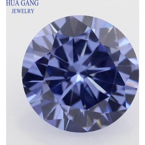 Light Tanzan Blue Round Shape Cubic Zirconia 0.8~15mm AAAAA Brilliant Cut Loose CZ Stone Synthetic Gems Free shipping