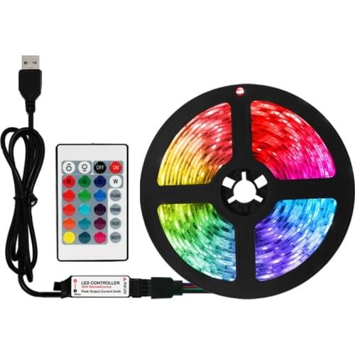 5V LED Strip Lights RGB 2835DC Flexible Ribbon Tape Diode PC TV Backlight Bluetooth USB 3Key Control IR Ribbon Neon Led Lights