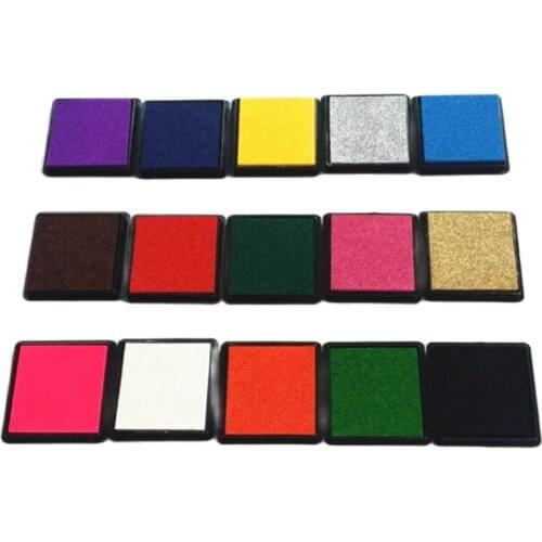 15colors 4cm Ink Pad Scrapbooking Colorful Ink pad Stamp Sealing Decoration Fingerprint Stencil Card Making DIY Crafts