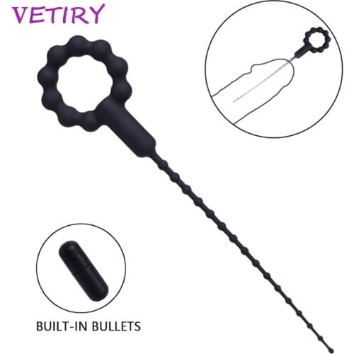 VETIRY Urethral Vibrator Catheter Penis Plug Sex Toy for Men Vibrating Urethral Plug Penis Insertion Urethra Sound Dilator