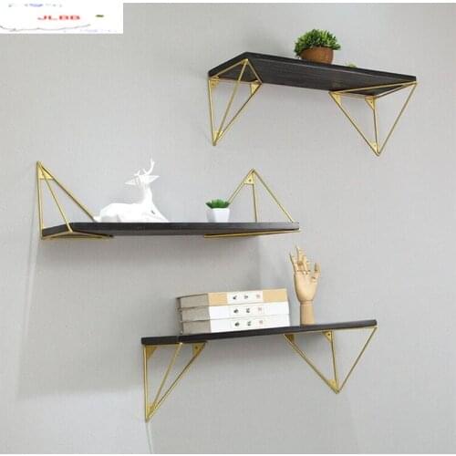 In-line Partition Bracket Iron Art Tripod Metal Wall Hanging Shelf Support Bracket Home Wall Fixing Accessories Fixed Base