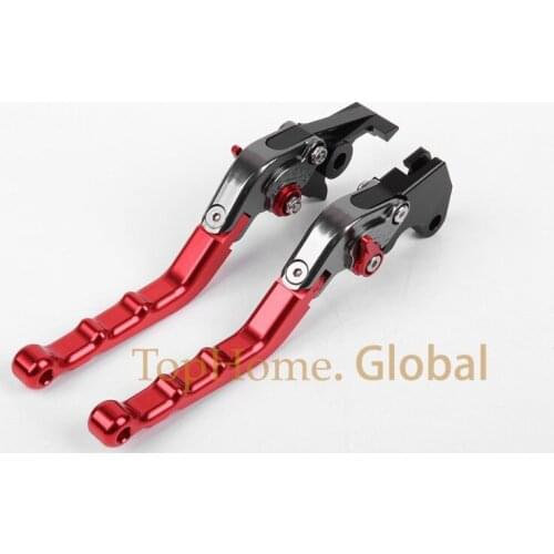 Top quality CNC Foldable Folding Fingers Wave Brake Clutch Levers For Ducati Monst M620 2002 Red&Titanium&Black