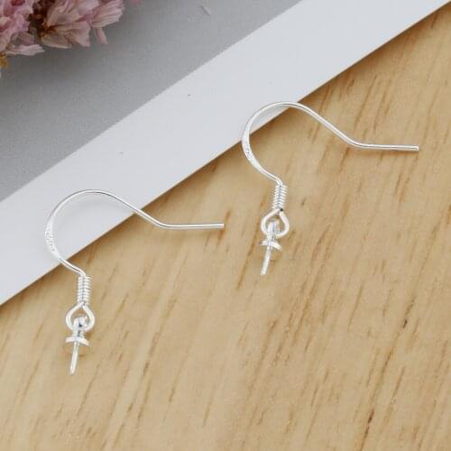 10-50Pcs Silver Earring Hooks Ear Wire Charm Rings Pin Can Be Used for Pearl Earring Clasps Base for DIY Making Jewelry Findings