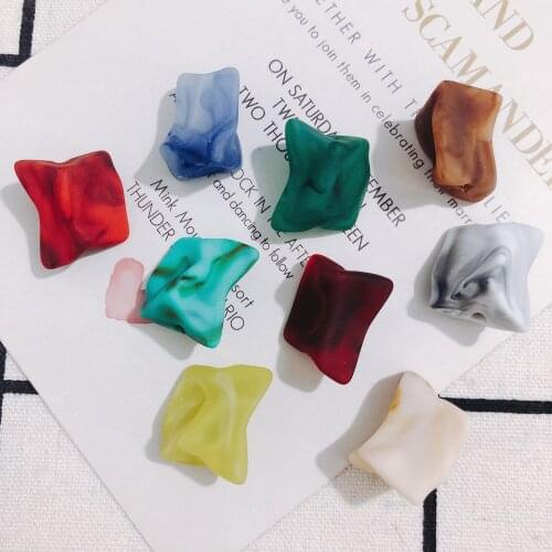10 pieces mitation stone color irregular shaped resin spray paint straight hole diy earring jewelry material