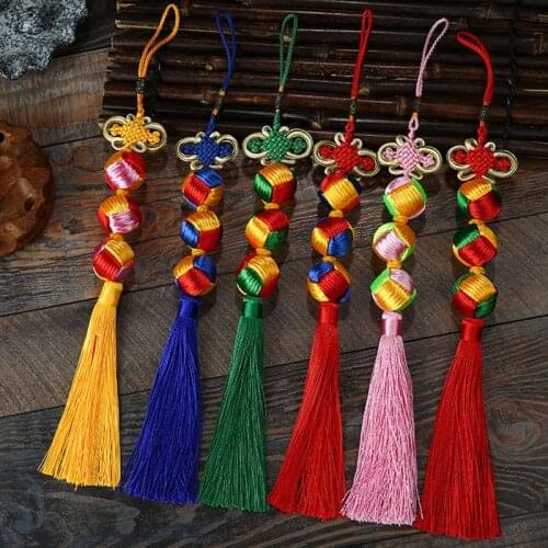 Chinese Lucky Knot Tassels Diy Craft 10 pcs Chinese Knot Silk Tassel Wholesale Chinese New Year Gifts Handbag Tassel Decoration