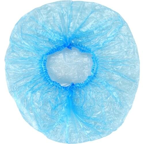 100 pcs disposable shower cap transparent spa salon hotel disposable elastic shower cap bathroom products shower cap