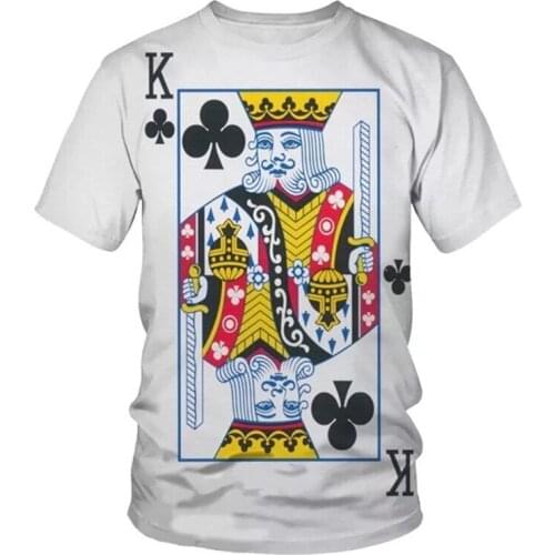 2021 Creative High Quality t shirt 3d Print Poker T Shirts Playing Cards Fashion Men Tshirt Tops Casual Newest 3D Tee Shirt