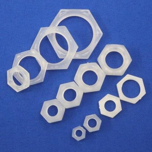 5~200pcs Food Grade PP M5-M16 Hex Nut Thread Plastic Connector Aquarium Fish Tank Hose Joints Pipe Fitting Irrigation Adapter