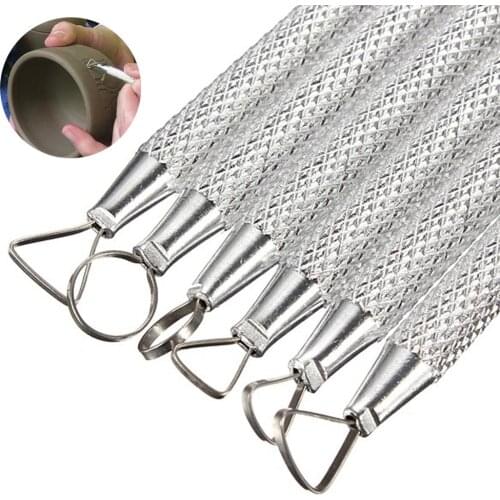 6Pcs Durable Aluminum Alloy Polymer Clay Craft Modelling Tools Pottery Ceramics Ribbon Sculpture Set Easy to Use