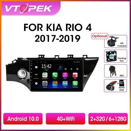 Vtopek 10.1" 2din Android Car Radio Multimidia Video Player Navigation GPS For KIA RIO 4 RIO4 2017-2019 Head Unit Split Screen