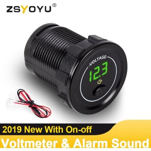 Car assessoires voltmeter alarm sound with on-off voltage car charger with switch
