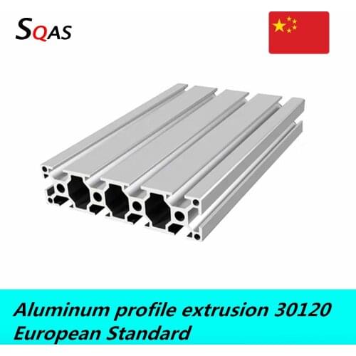 Free shipping via UPS/Fedex/TNT/DHL Aluminum profile extrusion 30120 500mm-1500mm silver European Standard 30mmx120mm for CNC