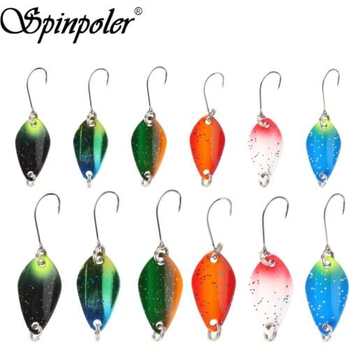 Spinpoler Brand Fishing Lure Spoon 2cm1.4g 3cm2.2g Trout Bass Fishing Bait Spoon Hard Lures Metal Copper Lure 4pcs/Lot