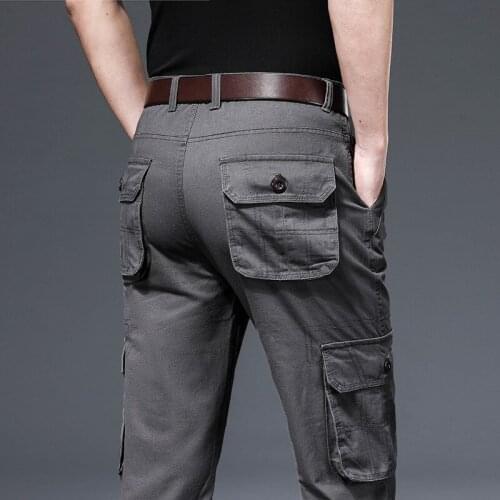 Black Cargo Pants Men 6 Pockets Loose Casual Military Long Trousers For Male Tactical Pants Outwear Army Green Autumn Pant