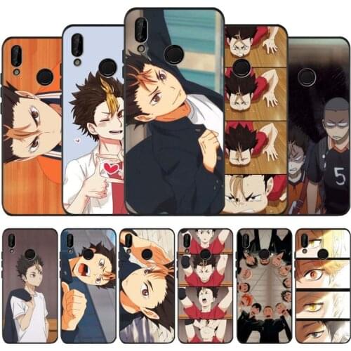 Nishinoya Haikyuu collage black soft Phone Case for huawei P40 P30 P20 P10 Pro lite P9 Lite nova 4E 6SE Psmart 2019 Y6 9 Prime