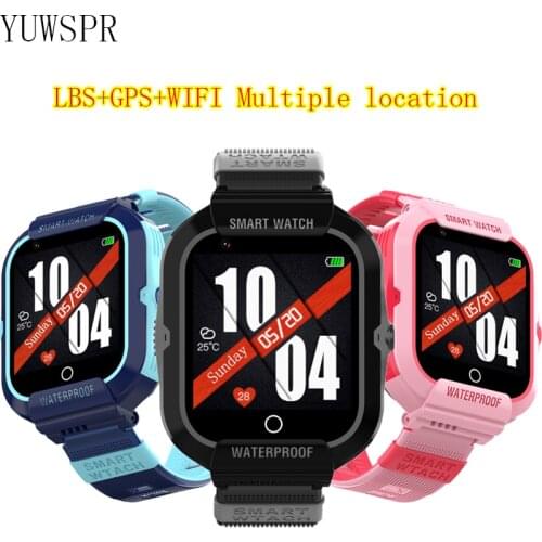 Childrens Anti-lost Waterproof Video Call Smart Watch GPS LBS WIFI Location Tracker Alarm Clock Electronic SmartWatch DF69