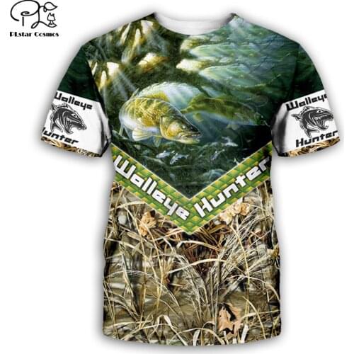 Hip hop tshirts walleye hunter 3d Printed women for men Summer T-shirts Short Sleeves Streetwear dropshipping